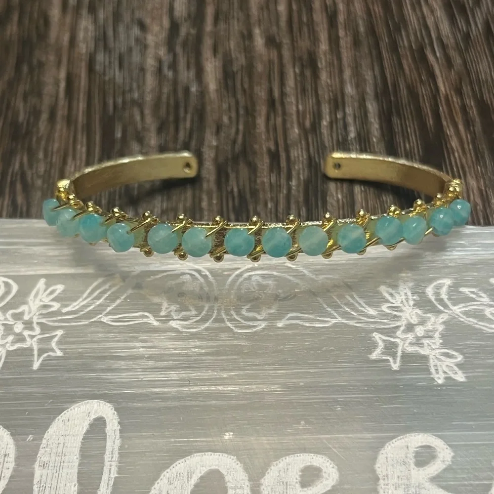 Aquamarine Gold Bangle
